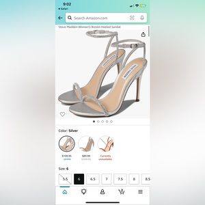 Steve Madden silver stoned heels